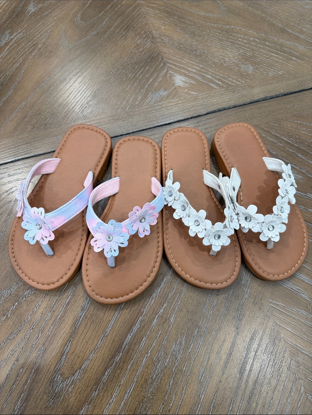 Rising Star Pastel Flower Toe-Post Sandals